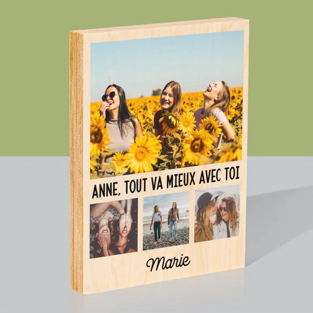 Le Collage Photo: Les Meilleures Amies - Impression Sur Bois