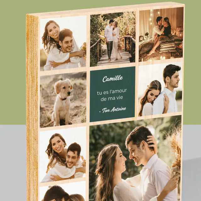 Le Collage Photo: Collage D'Amour - Impression Sur Bois