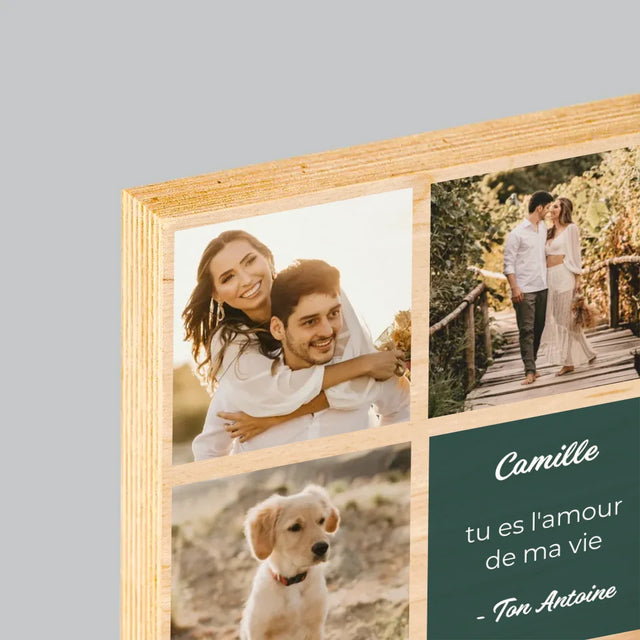 Le Collage Photo: Collage D'Amour - Impression Sur Bois