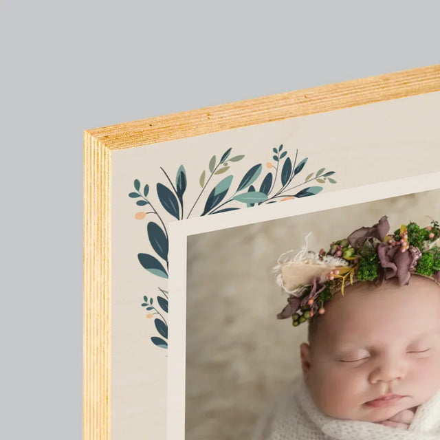 Acte De Naissance De L'Enfant: Métrique, Les Fleurs - Impression Sur Bois