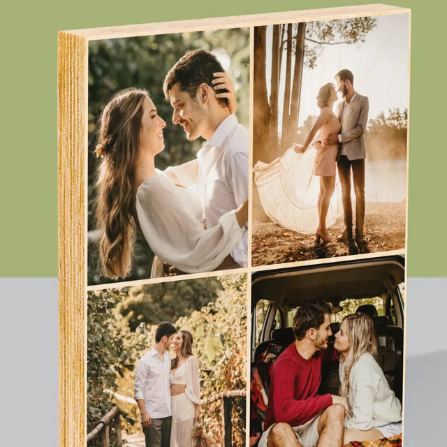 Collage Photo: Les 4 Photos - Impression Sur Bois