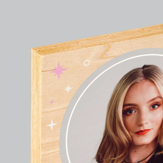 Photo Et Texte: 18, Les Étoiles - Impression Sur Bois