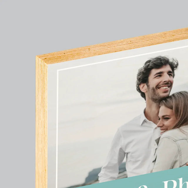 Collage Photo: Couple, Prénoms - Impression Sur Bois