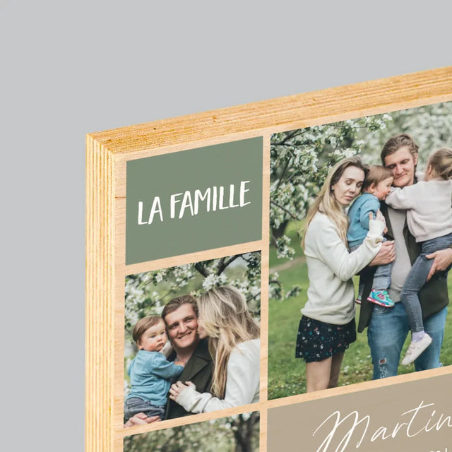 Collage Photo: Collage De Photos De Famille - Impression Sur Bois