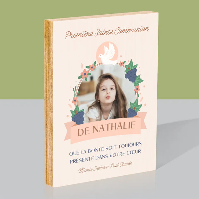 Photo Et Texte: Bonté Dans Le Cœur, La Communion - Impression Sur Bois