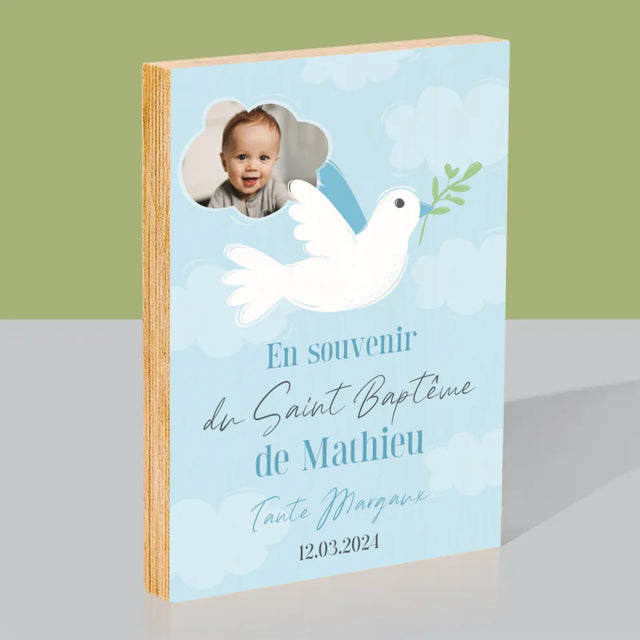Photo Et Texte: Souvenir De Baptême - Impression Sur Bois