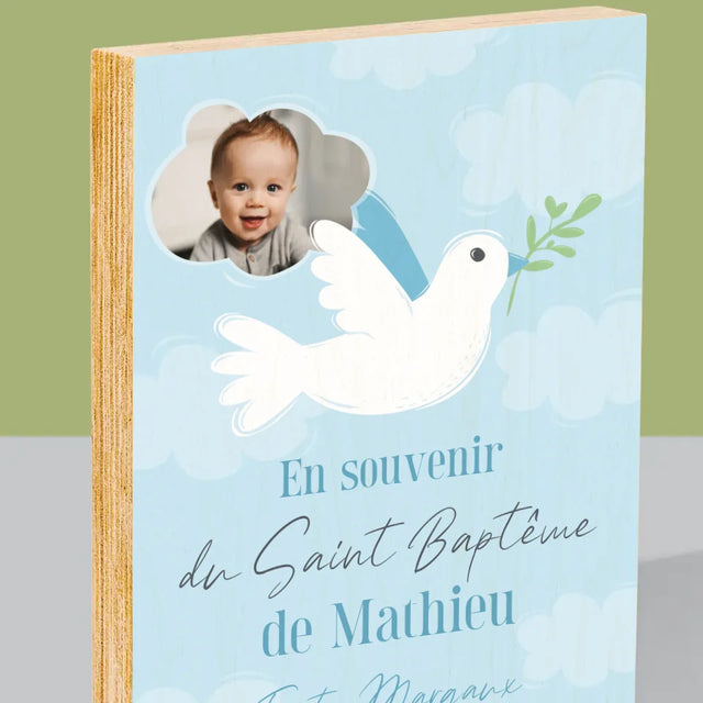 Photo Et Texte: Souvenir De Baptême - Impression Sur Bois