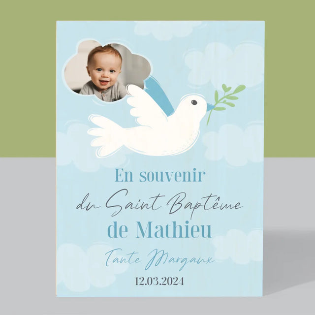 Photo Et Texte: Souvenir De Baptême - Impression Sur Bois
