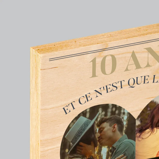Forme Des Photos: Anniversaire De Mariage Coeur - Impression Sur Bois