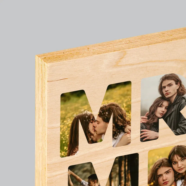 Collage Photo De Lettre: Mr&Mrs - Impression Sur Bois