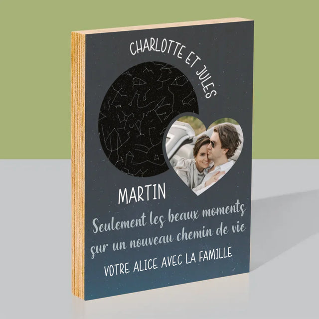 Carte Des Étoiles: Un Nouveau Mode De Vie Mariage - Impression Sur Bois