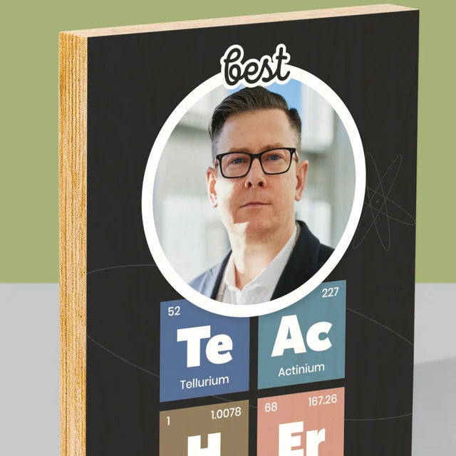 Photo Et Texte: Teacher Les Éléments - Impression Sur Bois