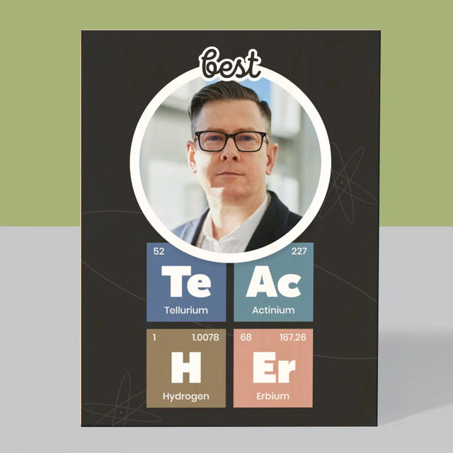 Photo Et Texte: Teacher Les Éléments - Impression Sur Bois