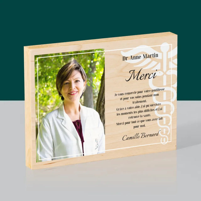Photo Et Texte: Docteur Merci - Impression Sur Bois