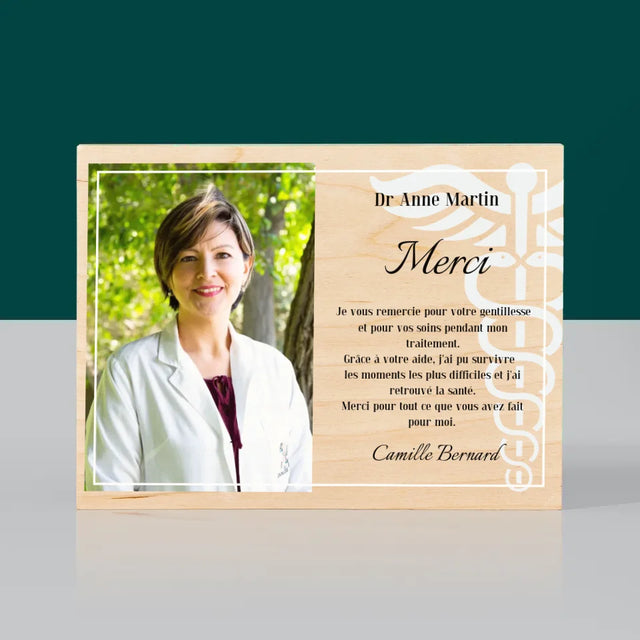 Photo Et Texte: Docteur Merci - Impression Sur Bois