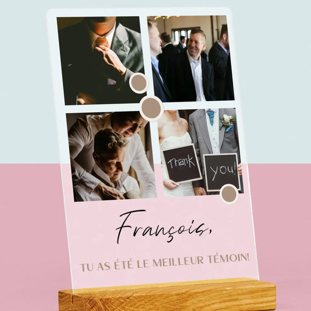 Collage Photo: Merci, Collage De Photos Pour Le Témoin - Impression Sur Verre Acrylique