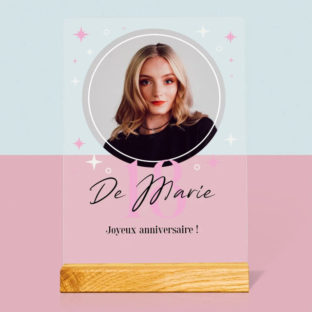 Photo Et Texte: 18, Les Étoiles - Impression Sur Verre Acrylique