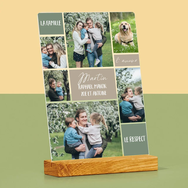 Collage Photo: Collage De Photos De Famille - Impression Sur Verre Acrylique