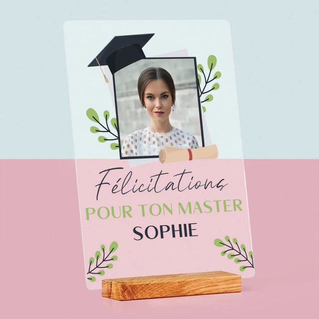 Photo Et Texte: Félicitations Pour Le Master - Impression Sur Verre Acrylique
