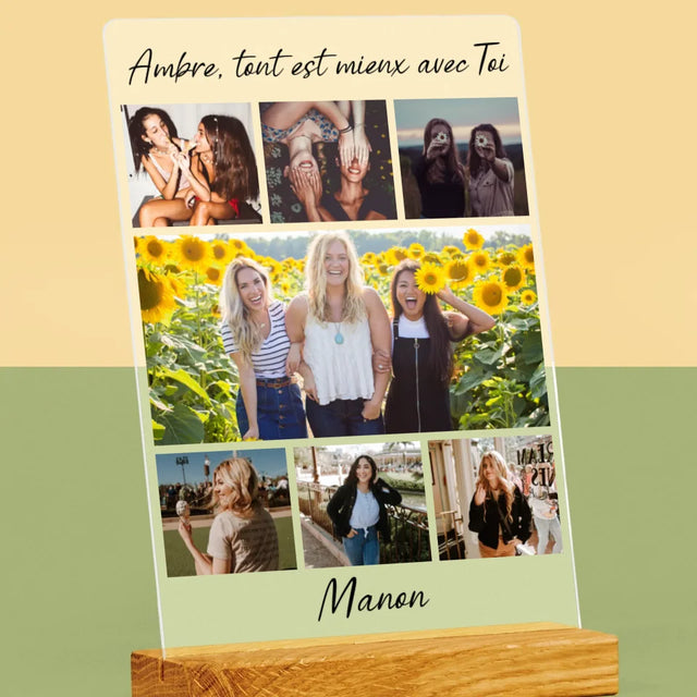 Collage Photo: La Meilleure Amie - Impression Sur Verre Acrylique