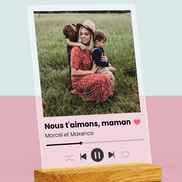 Photo Et Texte: Nous T'Aimons, Maman - Impression Sur Verre Acrylique