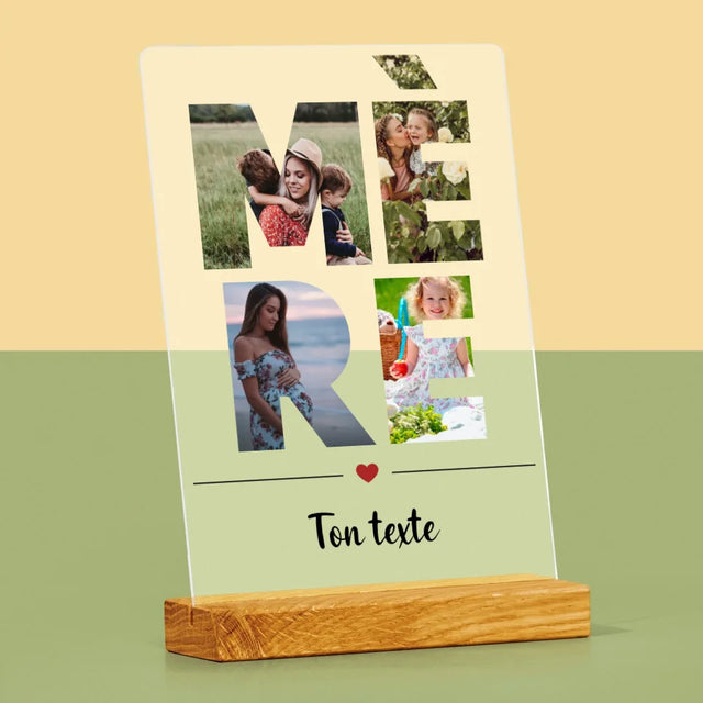 Collage Photo De Lettre: Mère Des Photos - Impression Sur Verre Acrylique