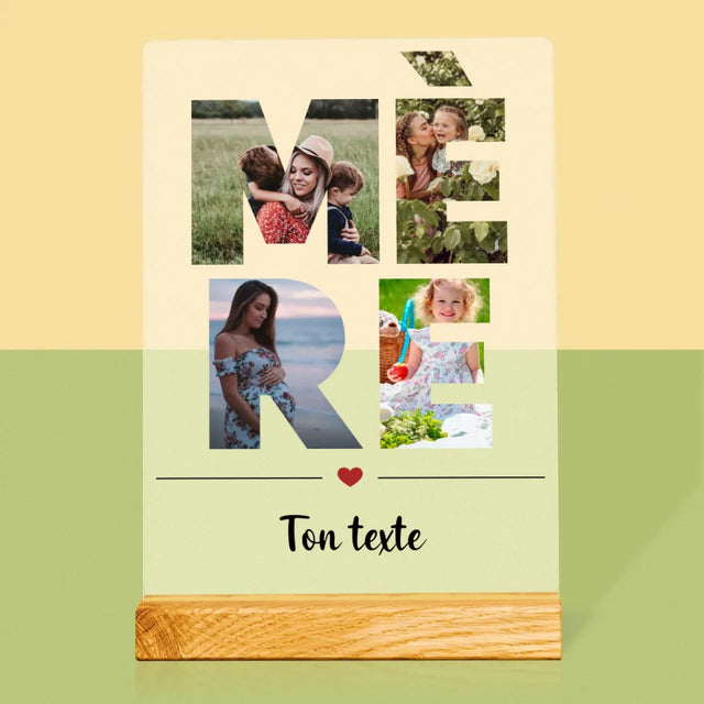 Collage Photo De Lettre: Mère Des Photos - Impression Sur Verre Acrylique