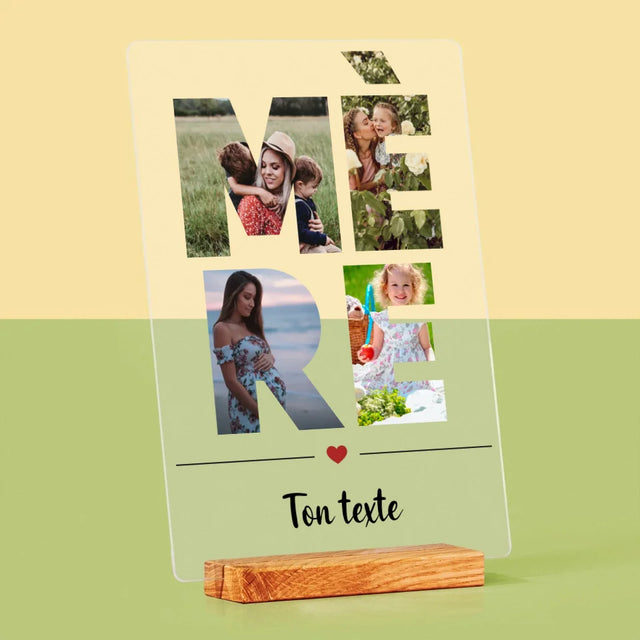 Collage Photo De Lettre: Mère Des Photos - Impression Sur Verre Acrylique