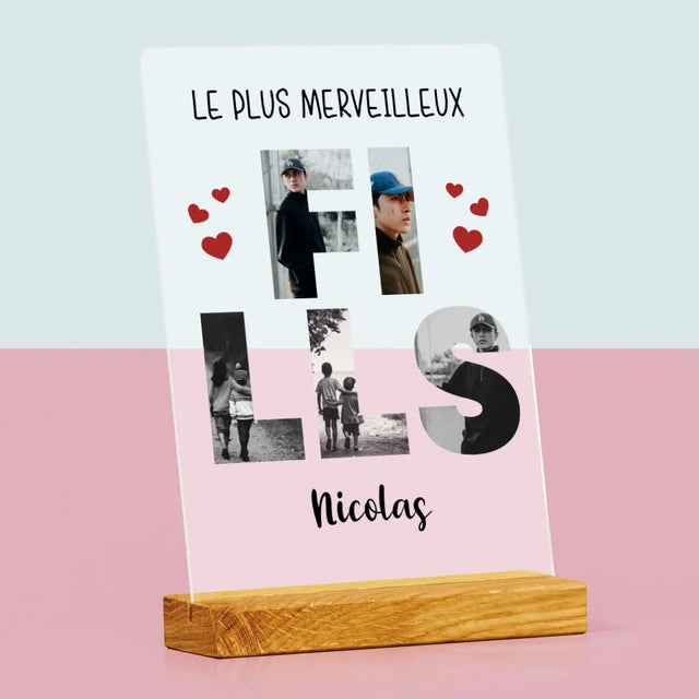 Collage Photo De Lettre: Fills De Tes Photos - Impression Sur Verre Acrylique