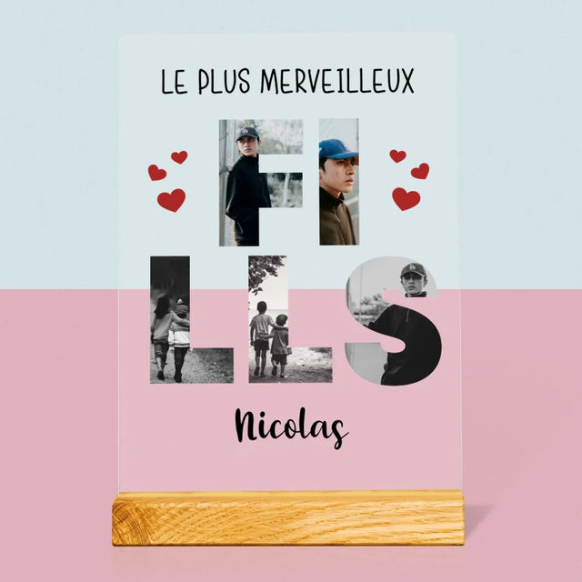 Collage Photo De Lettre: Fills De Tes Photos - Impression Sur Verre Acrylique