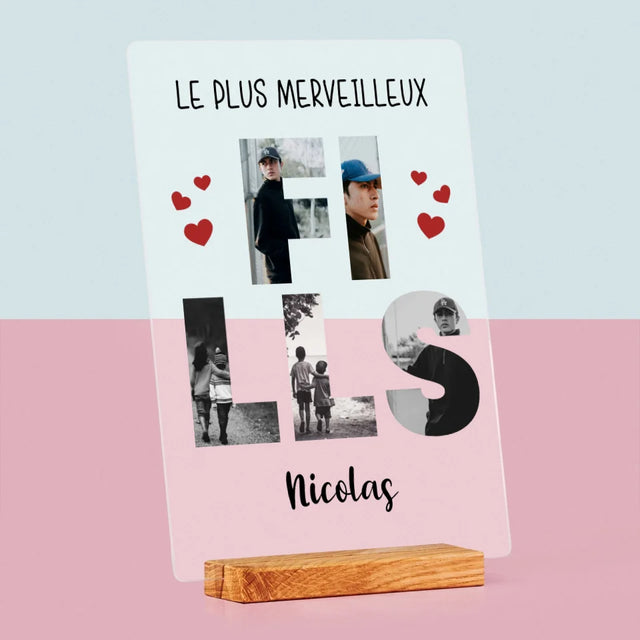 Collage Photo De Lettre: Fills De Tes Photos - Impression Sur Verre Acrylique