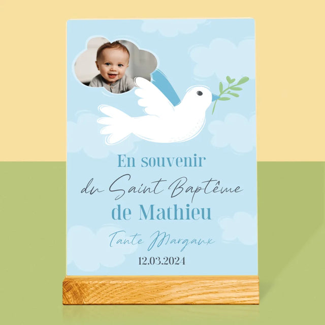 Photo Et Texte: Souvenir De Baptême - Impression Sur Verre Acrylique