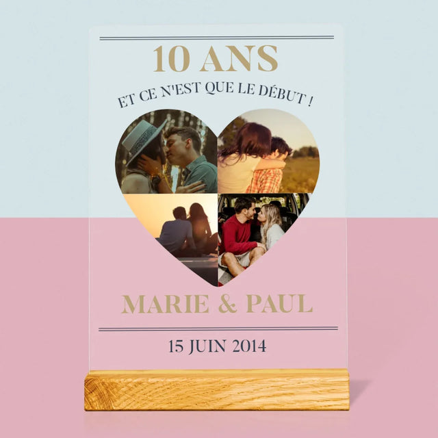 Forme Des Photos: Anniversaire De Mariage Coeur - Impression Sur Verre Acrylique