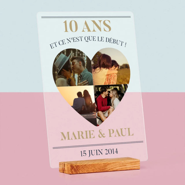 Forme Des Photos: Anniversaire De Mariage Coeur - Impression Sur Verre Acrylique
