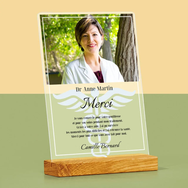 La Photo Et Un Texte: Docteur Merci - Impression Sur Verre Acrylique