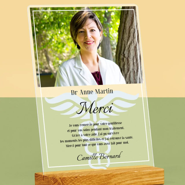 La Photo Et Un Texte: Docteur Merci - Impression Sur Verre Acrylique