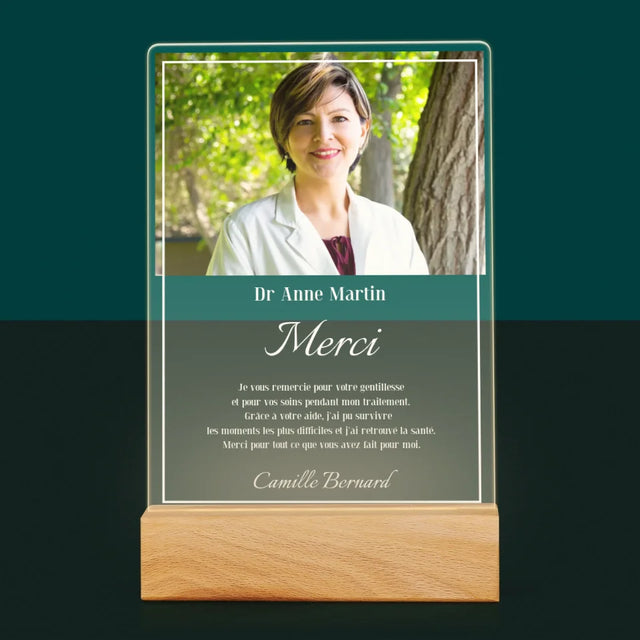 La Photo Et Un Texte: Docteur Merci - Impression Sur Verre Acrylique
