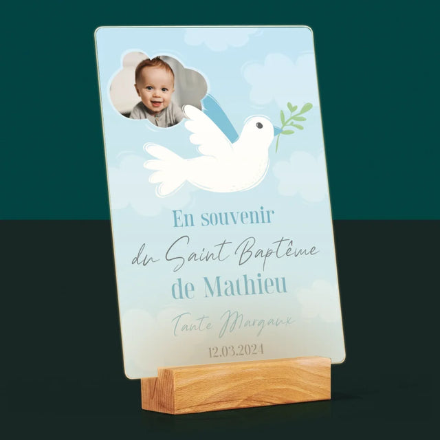 Photo Et Texte: Souvenir De Baptême - Impression Sur Verre Acrylique