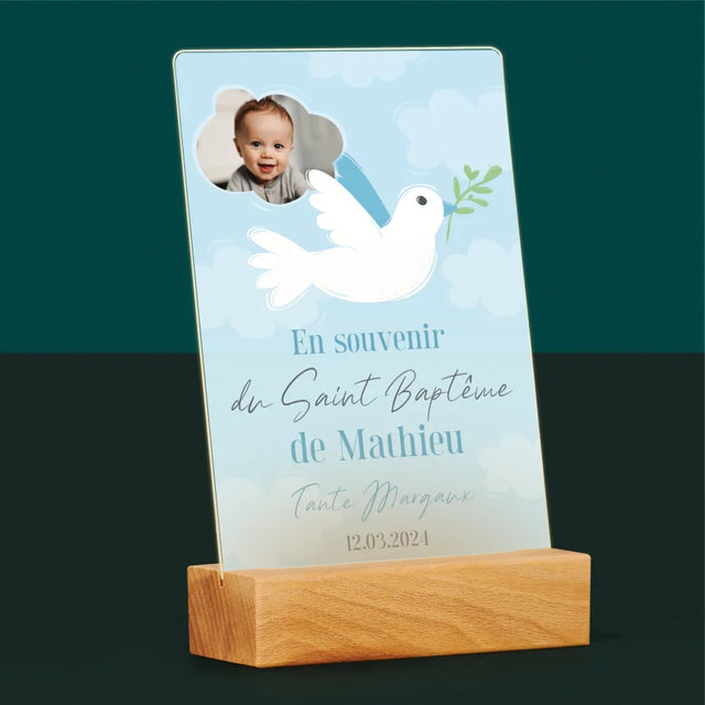 Photo Et Texte: Souvenir De Baptême - Impression Sur Verre Acrylique