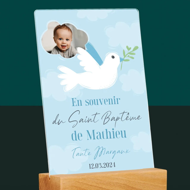 Photo Et Texte: Souvenir De Baptême - Impression Sur Verre Acrylique