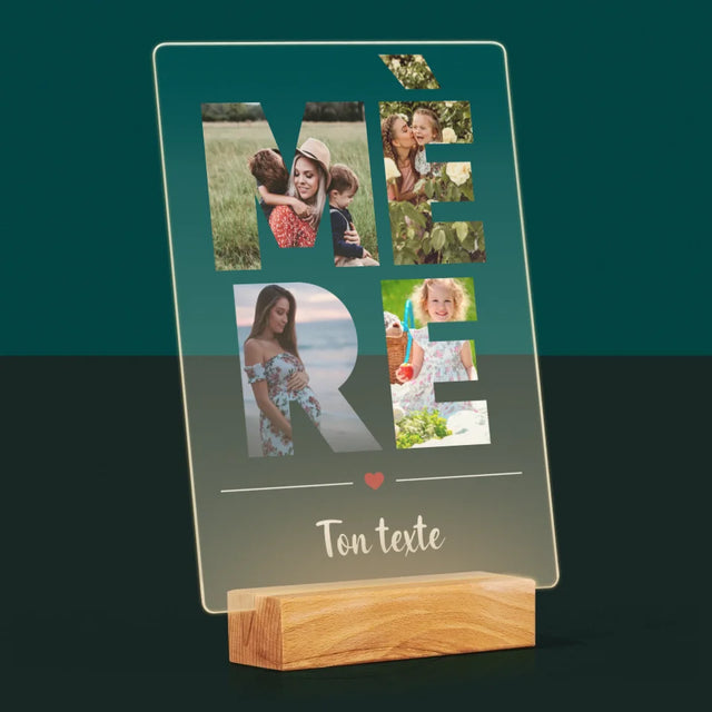 Collage Photo De Lettre: Mère Des Photos - Impression Sur Verre Acrylique