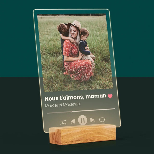 Photo Et Texte: Nous T'Aimons, Maman - Impression Sur Verre Acrylique