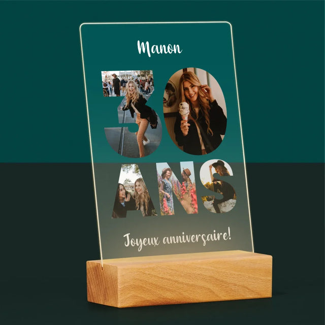 Collage Photo De Lettre: 30 Ans - Impression Sur Verre Acrylique
