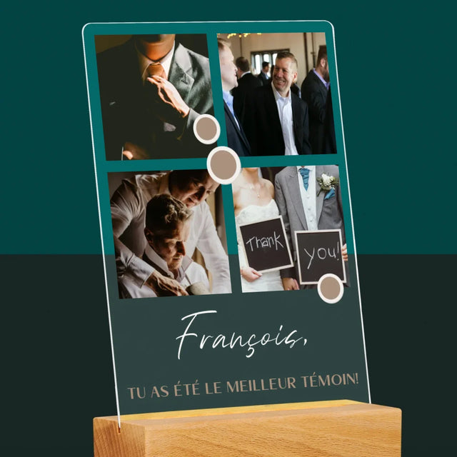 Collage Photo: Merci, Collage De Photos Pour Le Témoin - Impression Sur Verre Acrylique