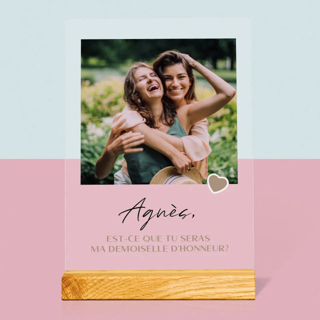 Photo Et Texte: Sois Ma Demoiselle D'Honneur - Impression Sur Verre Acrylique