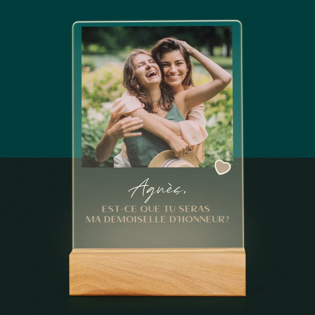 Photo Et Texte: Sois Ma Demoiselle D'Honneur - Impression Sur Verre Acrylique