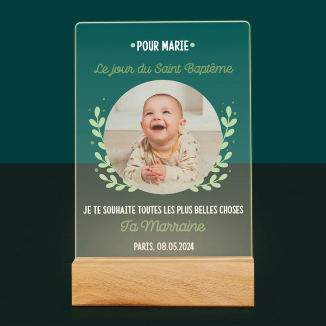 Photo Et Texte: Le Jour Du Saint Baptême - Impression Sur Verre Acrylique