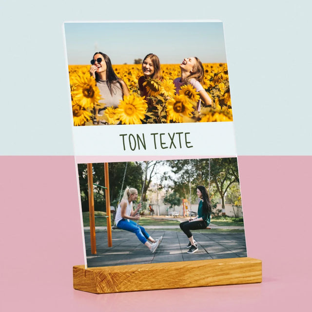 Collage Photo: 2 Photos Et Texte - Impression Sur Verre Acrylique