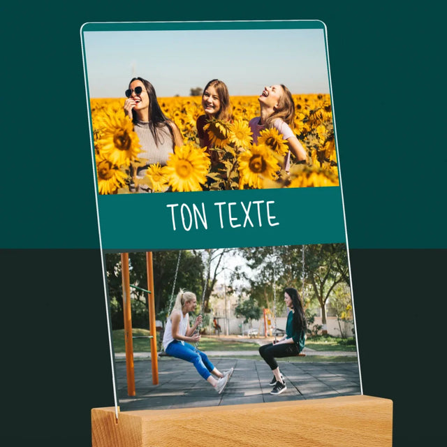 Collage Photo: 2 Photos Et Texte - Impression Sur Verre Acrylique
