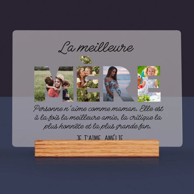 Collage Photo De Lettre: La Plus Merveilleuse Mère Du Monde - Impression Sur Verre Acrylique